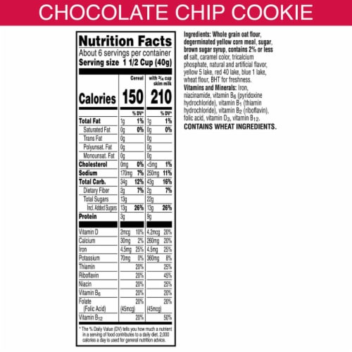 Kellogg's Crumbl Chocolatey Chip Cookie Cereal Perspective: bottom