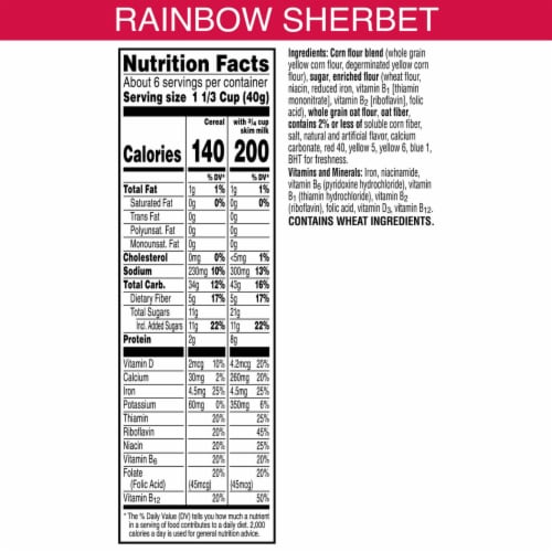 Kellogg's® Froot Loops Scoops Rainbow Sherbet Cereal Perspective: bottom
