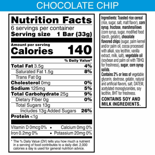 Kellogg's Rice Krispies Treats Homestyle Chocolatey Chip Crispy Marshmallow Squares Perspective: bottom
