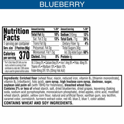 Kellogg's Pop-Tarts Frosted Blueberry Toaster Pastries Perspective: bottom