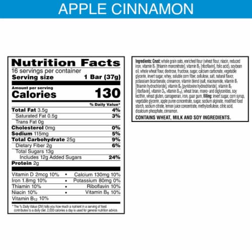 Kellogg's Nutri-Grain Apple Cinnamon Breakfast Bars Perspective: bottom