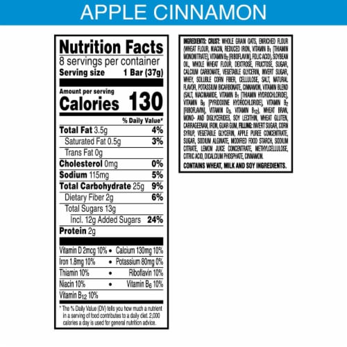 Kellogg's Nutri-Grain Apple Cinnamon Breakfast Bars Perspective: bottom