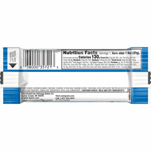 Kellogg's Nutri-Grain Blueberry Breakfast Bars Perspective: bottom