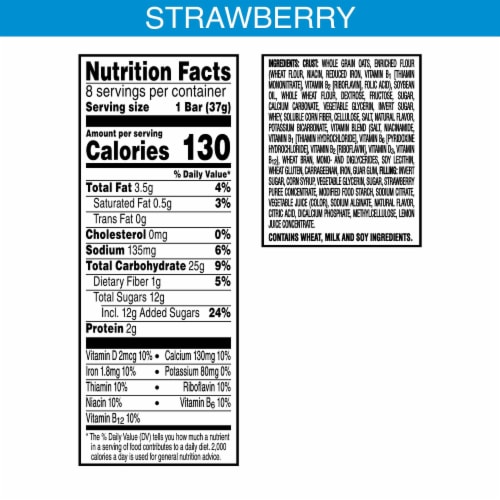Nutri-Grain Strawberry Soft Baked Breakfast Bars Perspective: bottom