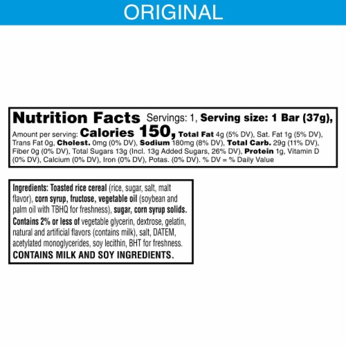 Rice Krispies Treats Original Marshmallow Snack Bars Perspective: bottom