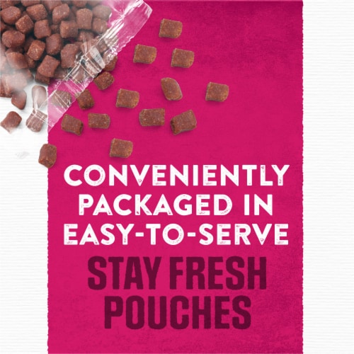 Purina Moist and Meaty Steak Flavor Soft Dog Food Pouches Perspective: bottom