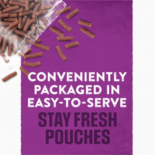 Purina Moist and Meaty Semi-Moist Dog Food Pouches Chopped Burger Perspective: bottom