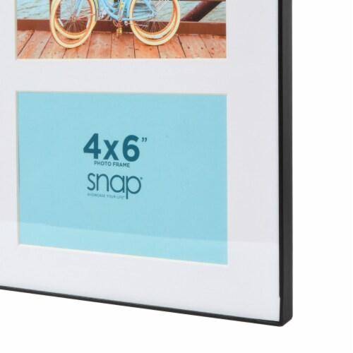 Snap® 8x10 Matted 2 Opening Front Load Photo Frame - Black Perspective: bottom