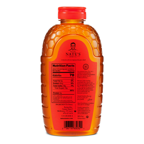 Nature Nate's® Classic Raw & Unfiltered Honey Perspective: bottom