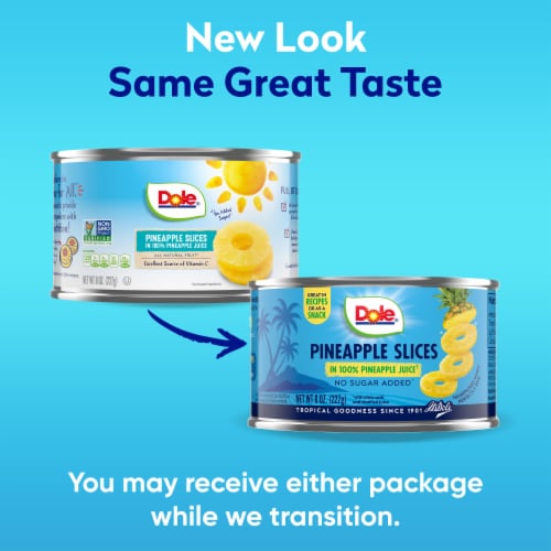 Dole® Canned Pineapple Slices Fruit In 100% Pineapple Juice Perspective: bottom