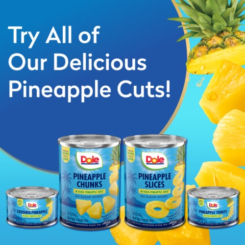 Dole® Canned Pineapple Chunks Fruit In 100% Pineapple Juice Perspective: bottom
