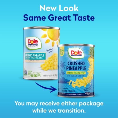 Dole® Canned Crushed Pineapple Fruit In 100% Pineapple Juice Perspective: bottom