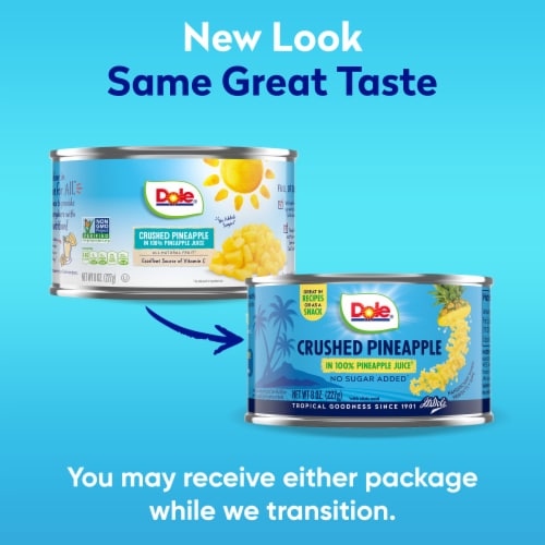 Dole® Canned Crushed Pineapple Fruit In 100% Pineapple Juice Perspective: bottom