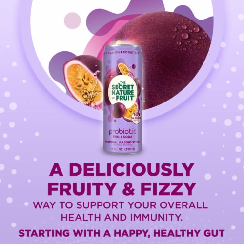 The Secret Nature of Fruit™ Tropical Passionfruit Probiotic Fruit Soda Perspective: bottom