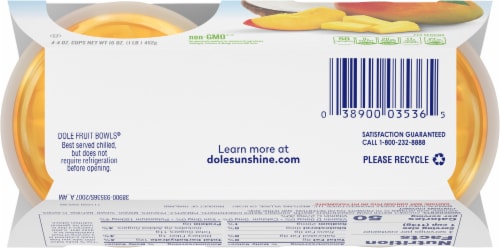 Dole® Pineapple Peach & Mango in Lightly Sweetened Coconut Water Fruit Cups Perspective: bottom