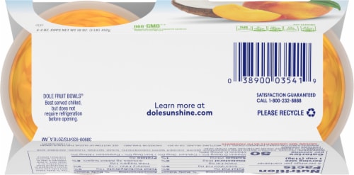 Dole® Diced Peaches in Sweetened Coconut Water Fruit Cups Perspective: bottom