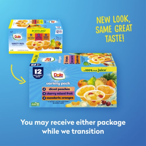 Dole® Fruit Bowls® in 100% Juice Cups Variety Pack Perspective: bottom
