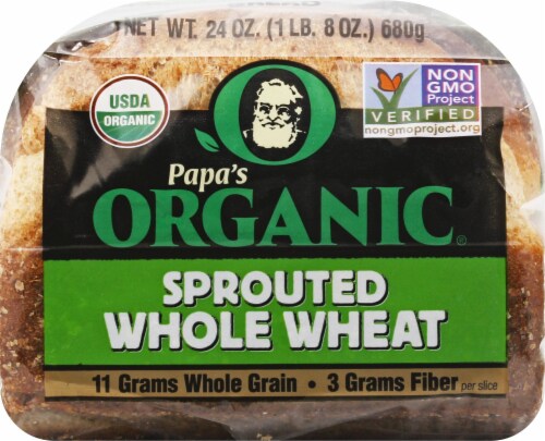 Papa's Organic 100% Honey Whole Wheat Bread Perspective: bottom