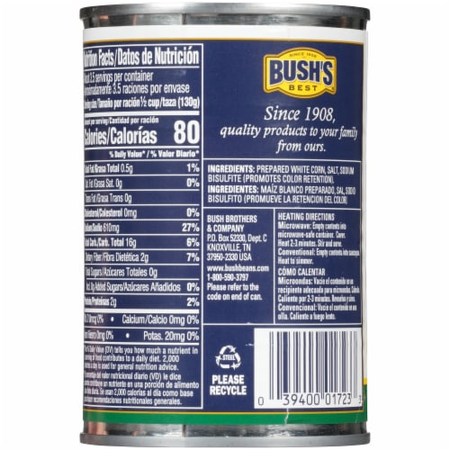 Bush's White Hominy 15.5 oz Perspective: bottom