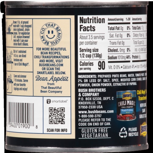 Bush's Classic Homestyle Chili Magic Chili Starter Perspective: bottom