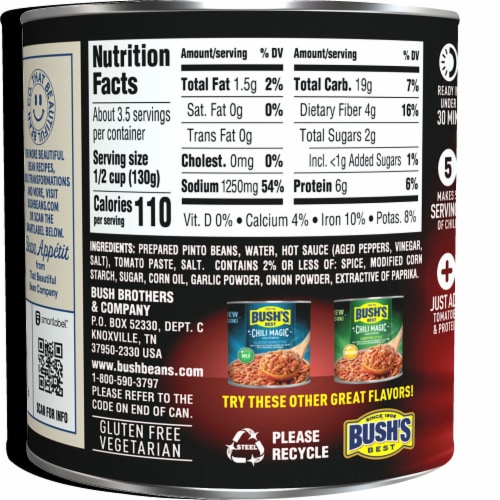 Bush’s® Hearty Heat Chili Magic Chili Starter Perspective: bottom