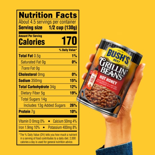 Bush's Hot Honey Grillin' Beans 21.7 oz Perspective: bottom