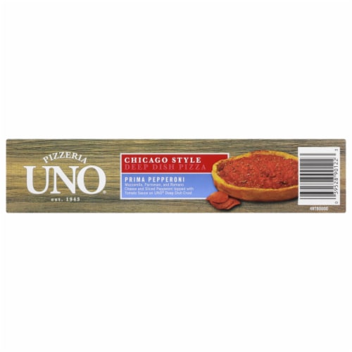 Uno Foods Deep Dish Chicago Style Frozen Pepperoni Pizza Perspective: bottom