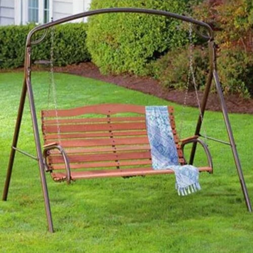 Outdoor wooden swing chair clearance