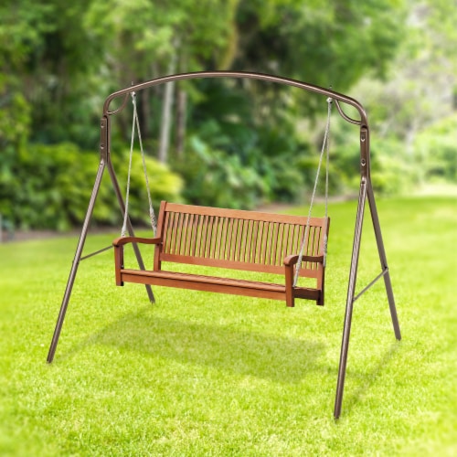 Woodlawn Patio Swing Frame with Steel Tubing and Powder Coated Finish, Bronze Perspective: bottom