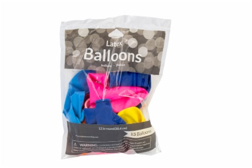 James Paul Products Balloons - 15 pk - Assorted Perspective: bottom
