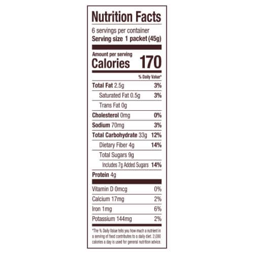 Bob's Red Mill Whole Grain Apple & Cinnamon Instant Oatmeal Packets Perspective: bottom