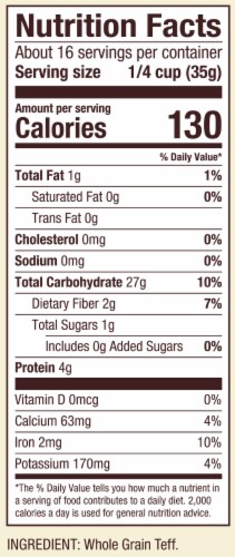 Bob's Red Mill Gluten Free Teff Flour Perspective: bottom