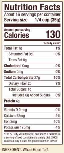 Bob's Red Mill Gluten Free Teff Flour Perspective: bottom