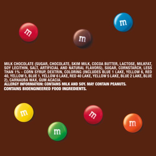 M&M'S Milk Chocolate Candy, Full Size, 1.69 oz Bag Perspective: bottom