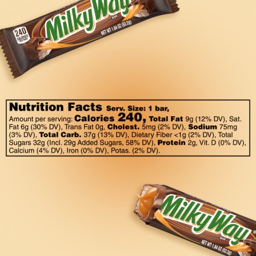 Milky Way Milk Chocolate Candy Bar Full Size Bar Perspective: bottom