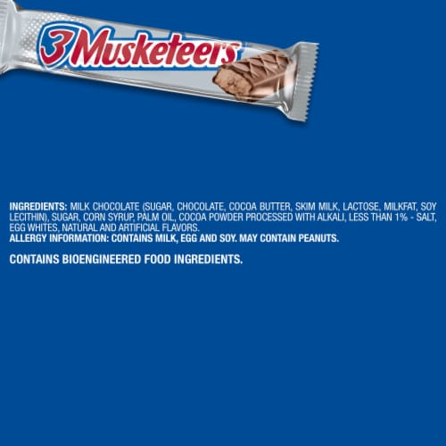 3 Musketeers Candy Milk Chocolate Bar Full Size Perspective: bottom