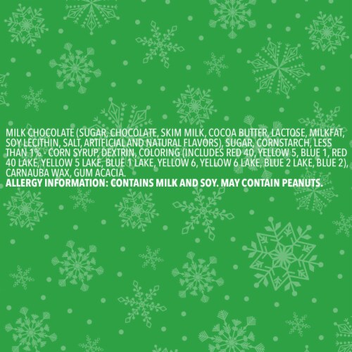 M&M'S Holiday Milk Chocolate Christmas Candy Minis Size Baking Bits Bag Perspective: bottom
