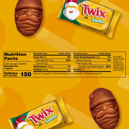 Twix Caramel Singles Size Cookie Bar Christmas Candy Santas Bars Pack Perspective: bottom