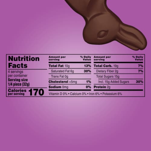 Dove Easter Bunny Dark Chocolate Candy Perspective: bottom