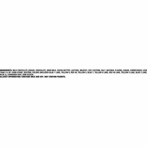 M&M'S MILK CHOCOLATE SINGLES DISPENSER 1.69 OUNCE 36 COUNT (TOTAL 60.84 OUNCES) Perspective: bottom