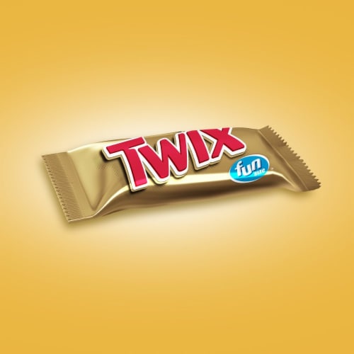 Twix Fun Size Caramel Milk Chocolate Cookie Bars Perspective: bottom