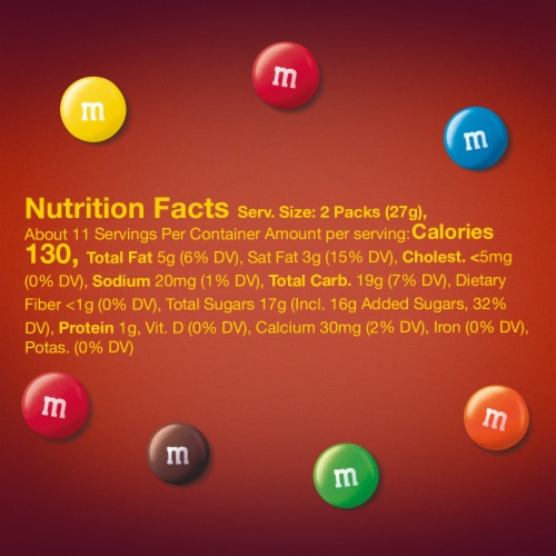 M&M'S Fun Size Milk Chocolate Candy Bag Perspective: bottom