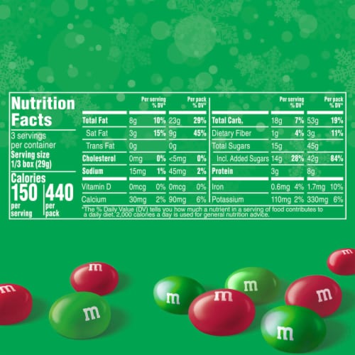 M&M'S Peanut Milk Chocolate Christmas Candy Gift Box Perspective: bottom