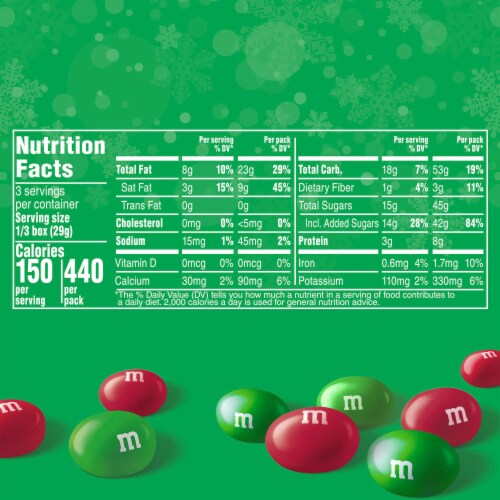 M&M'S Peanut Milk Chocolate Christmas Candy Gift Box Perspective: bottom