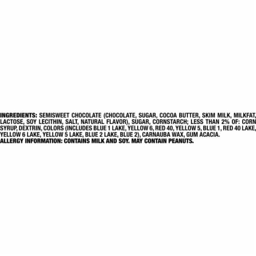 M&M'S Dark Chocolate Candy Family Size Bag Perspective: bottom