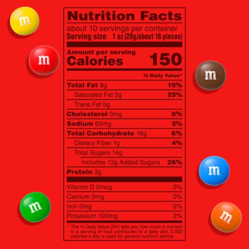 M&M'S Peanut Butter Milk Chocolate Candy Family Size Bag Perspective: bottom