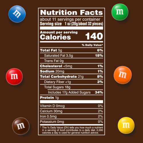 M&M'S Milk Chocolate Candy Sharing Size Bag Perspective: bottom