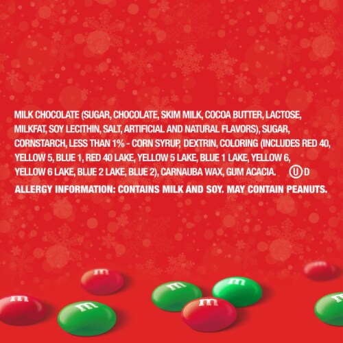 M&M'S Milk Chocolate Christmas Candy Bag Perspective: bottom