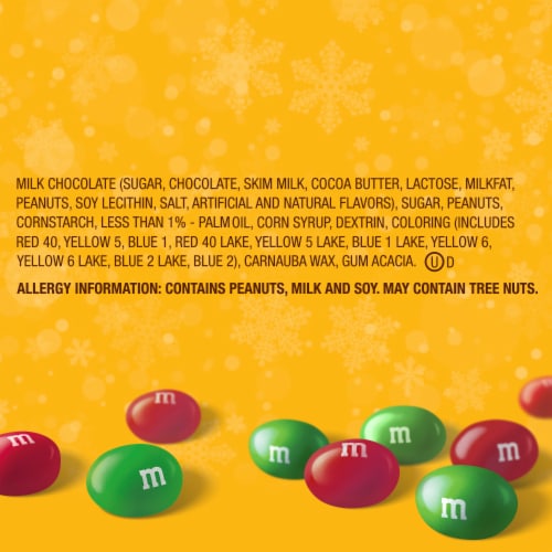 M&M'S Christmas Gift Peanut Milk Chocolate Candy Bag Perspective: bottom