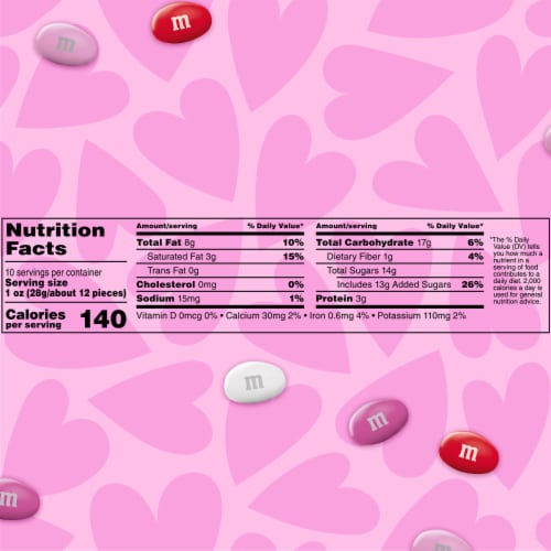 M&M’S Peanut Milk Chocolate Valentine’s Day Candy Assortment Bag Perspective: bottom